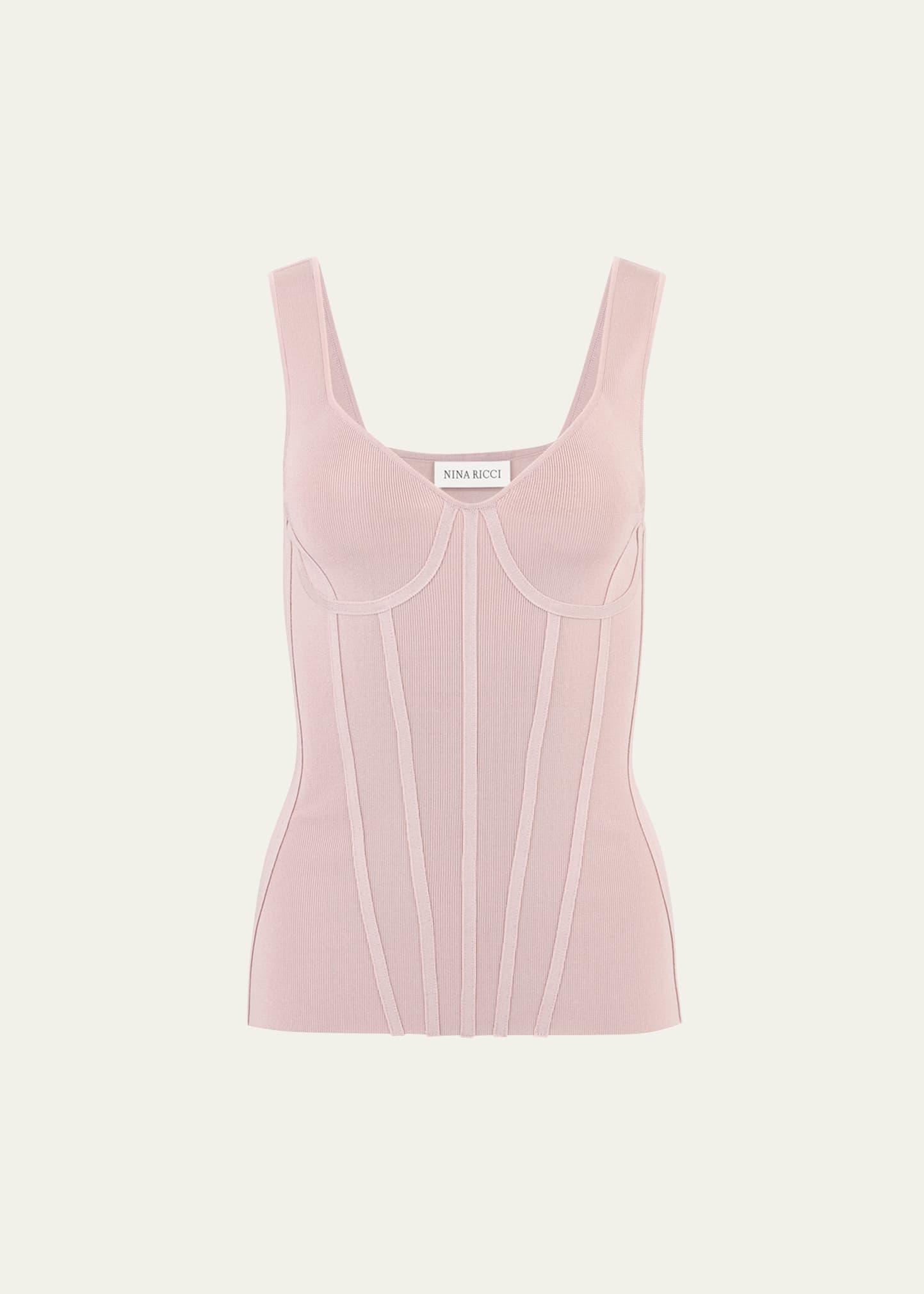 sleeveless corset knit tubular top