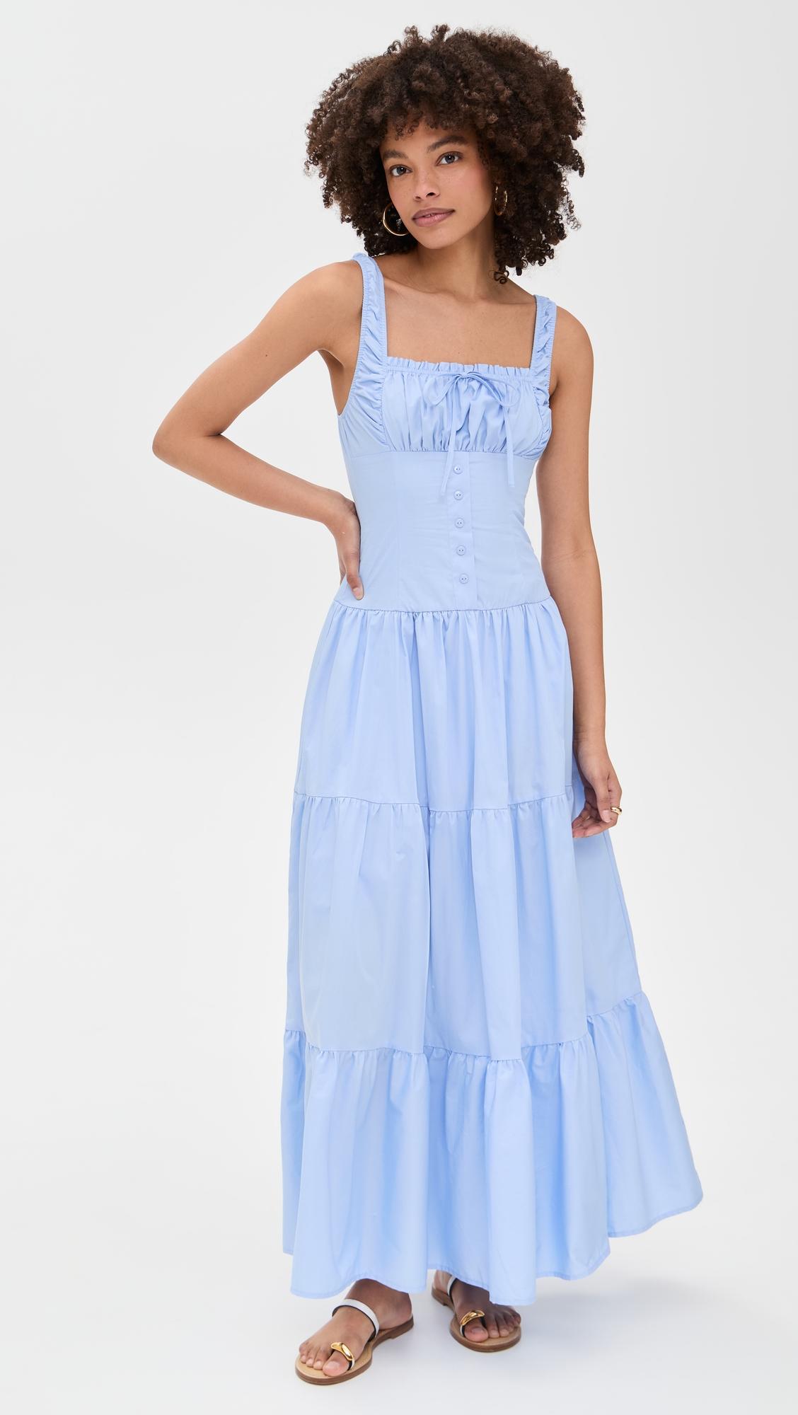 sleeveless corset top maxi dress