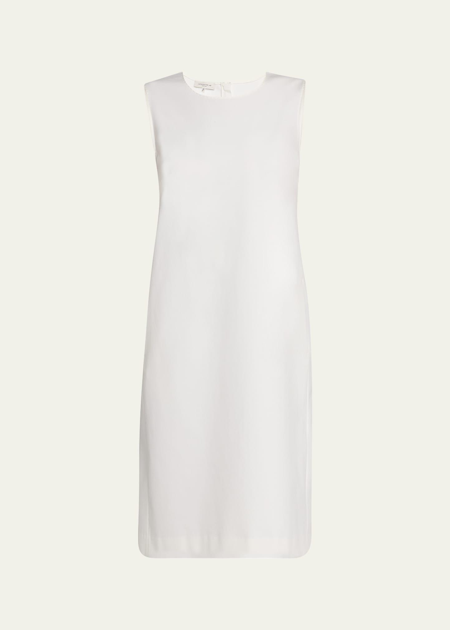 sleeveless cotton-blend shift dress