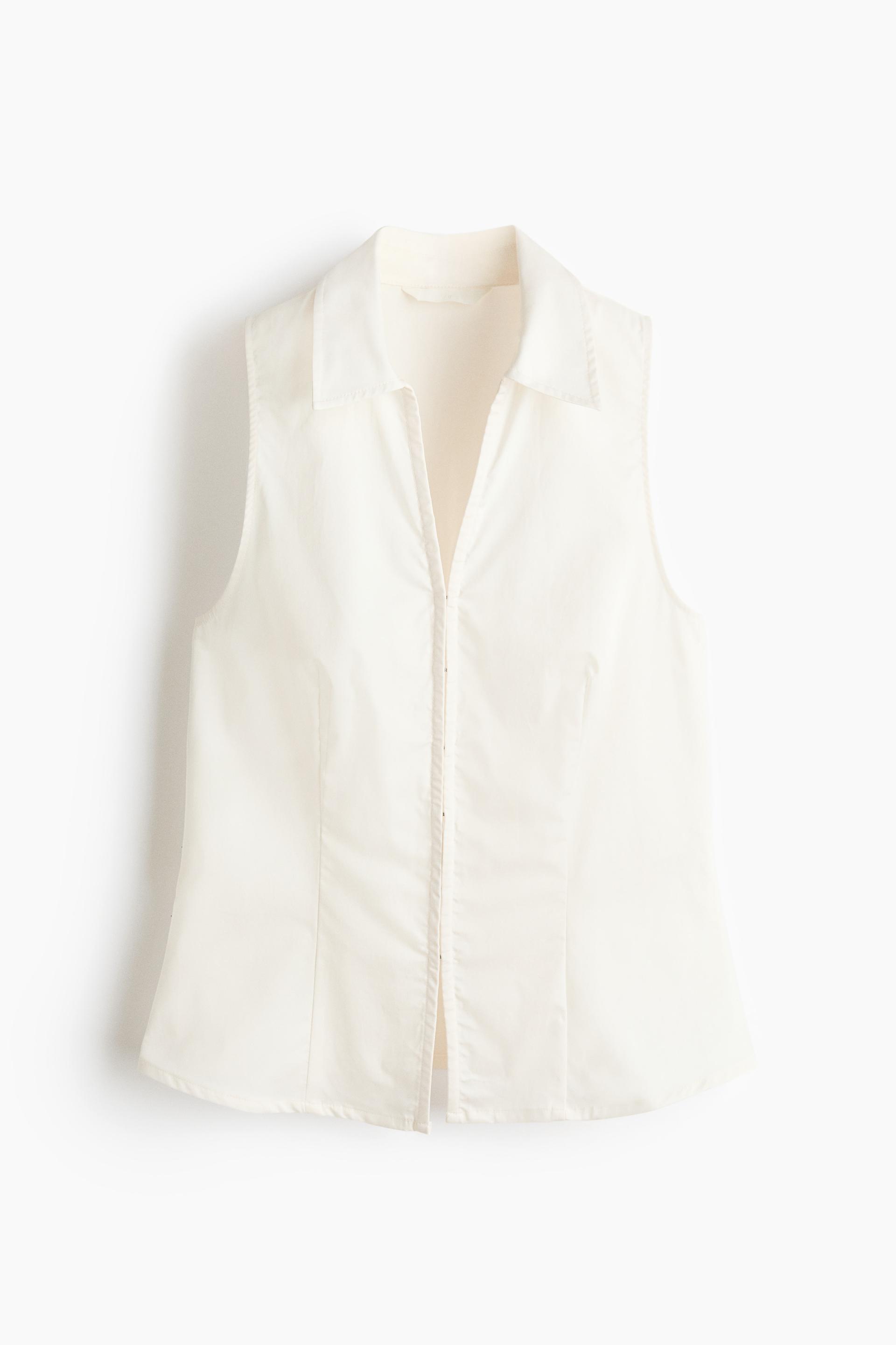 sleeveless cotton shirt