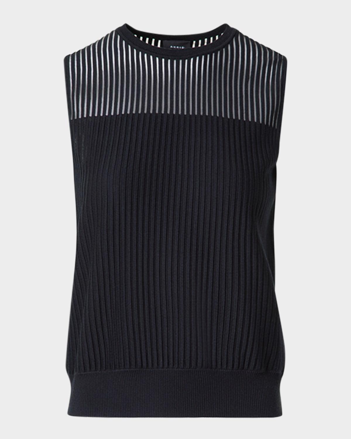 sleeveless cotton-silk sweater