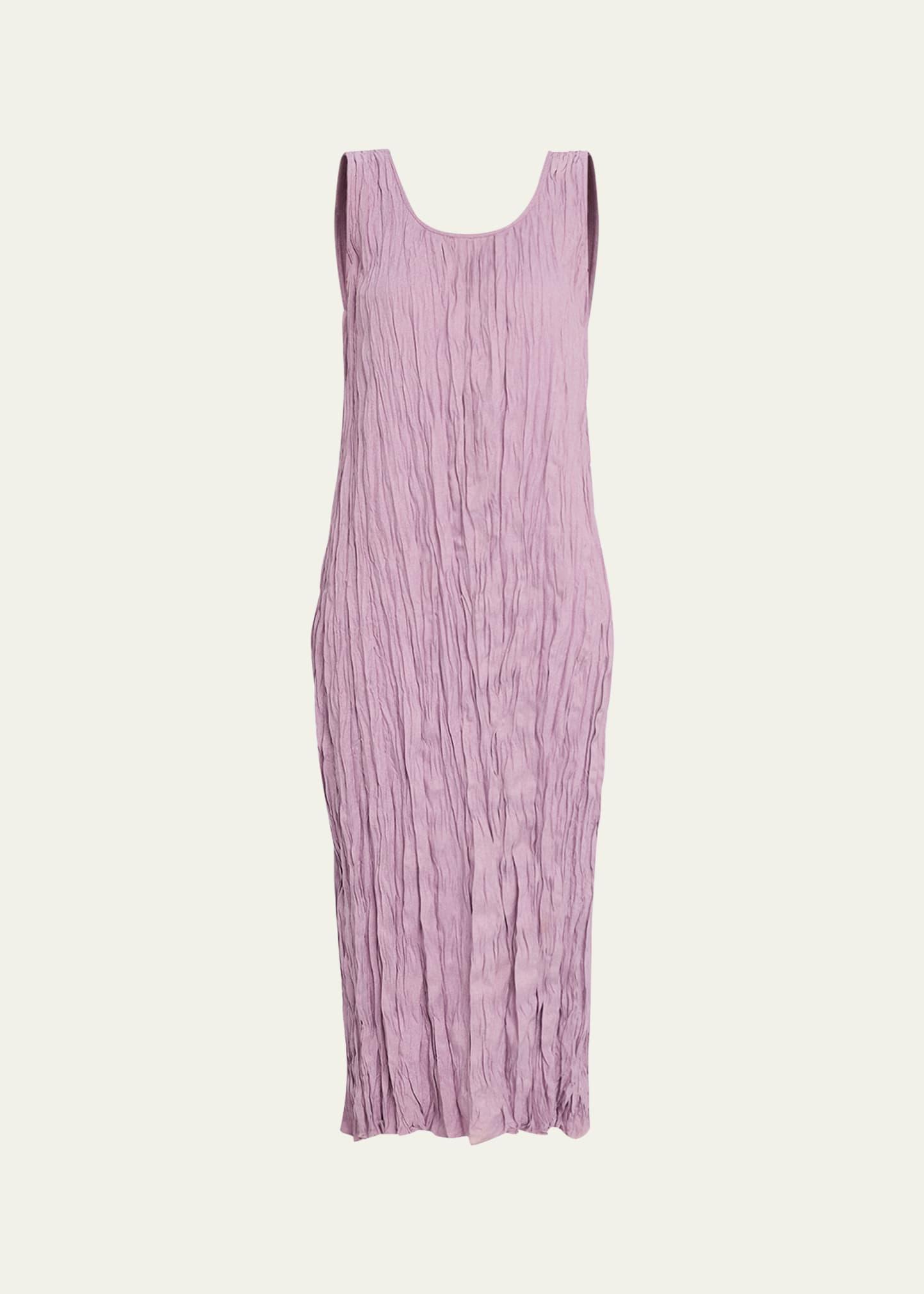 sleeveless crinkled scoop-neck midi dress