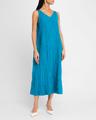 sleeveless crinkled silk midi dress