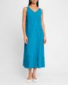 sleeveless crinkled silk midi dress