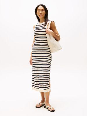 sleeveless crochet midi dress