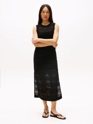 sleeveless crochet midi dress
