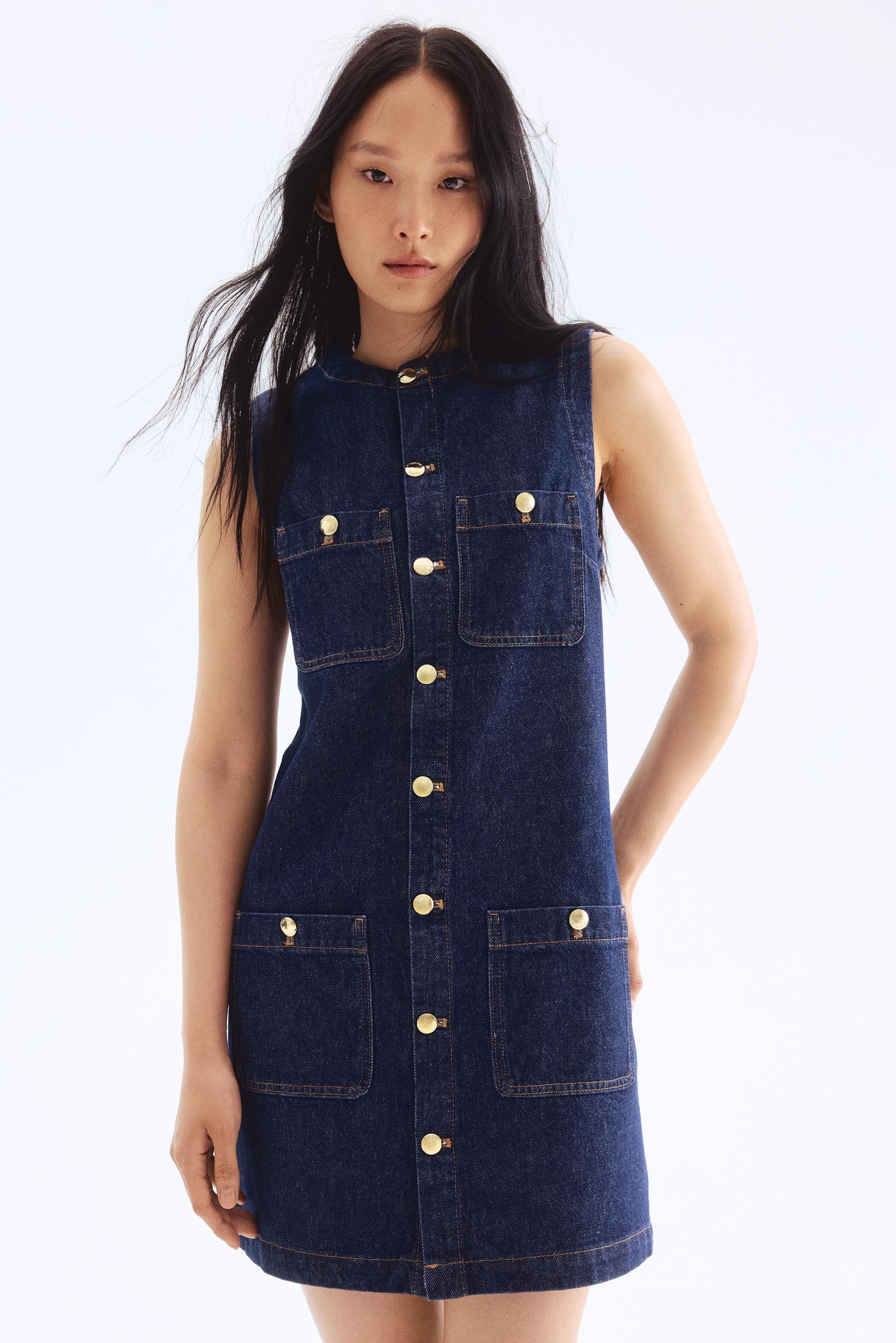 sleeveless denim dress