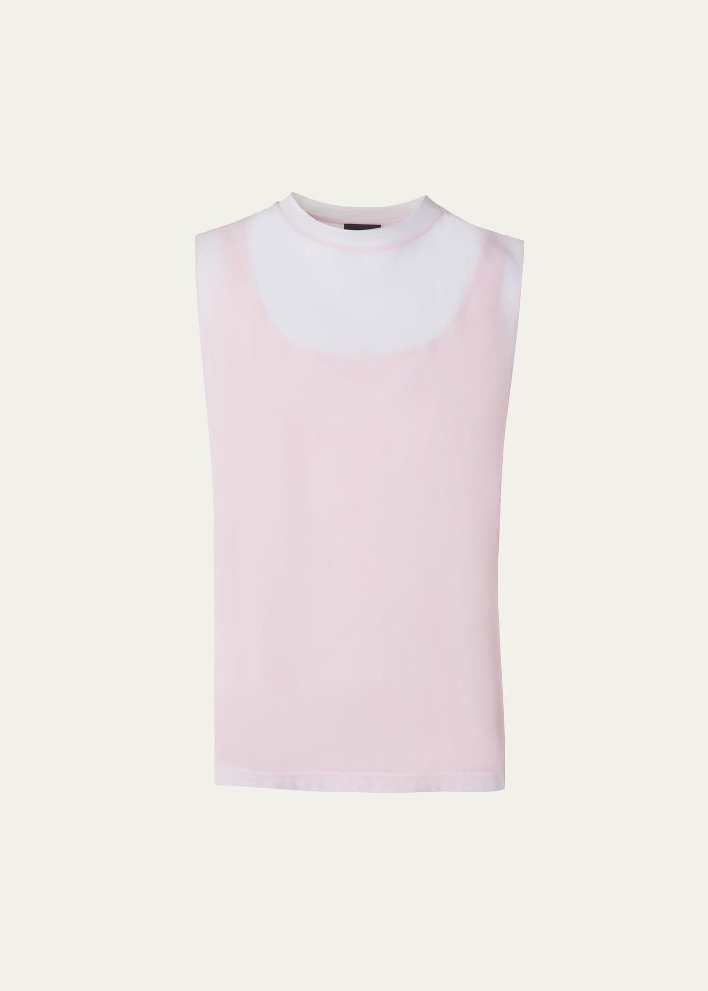 sleeveless double layer techno tulle top