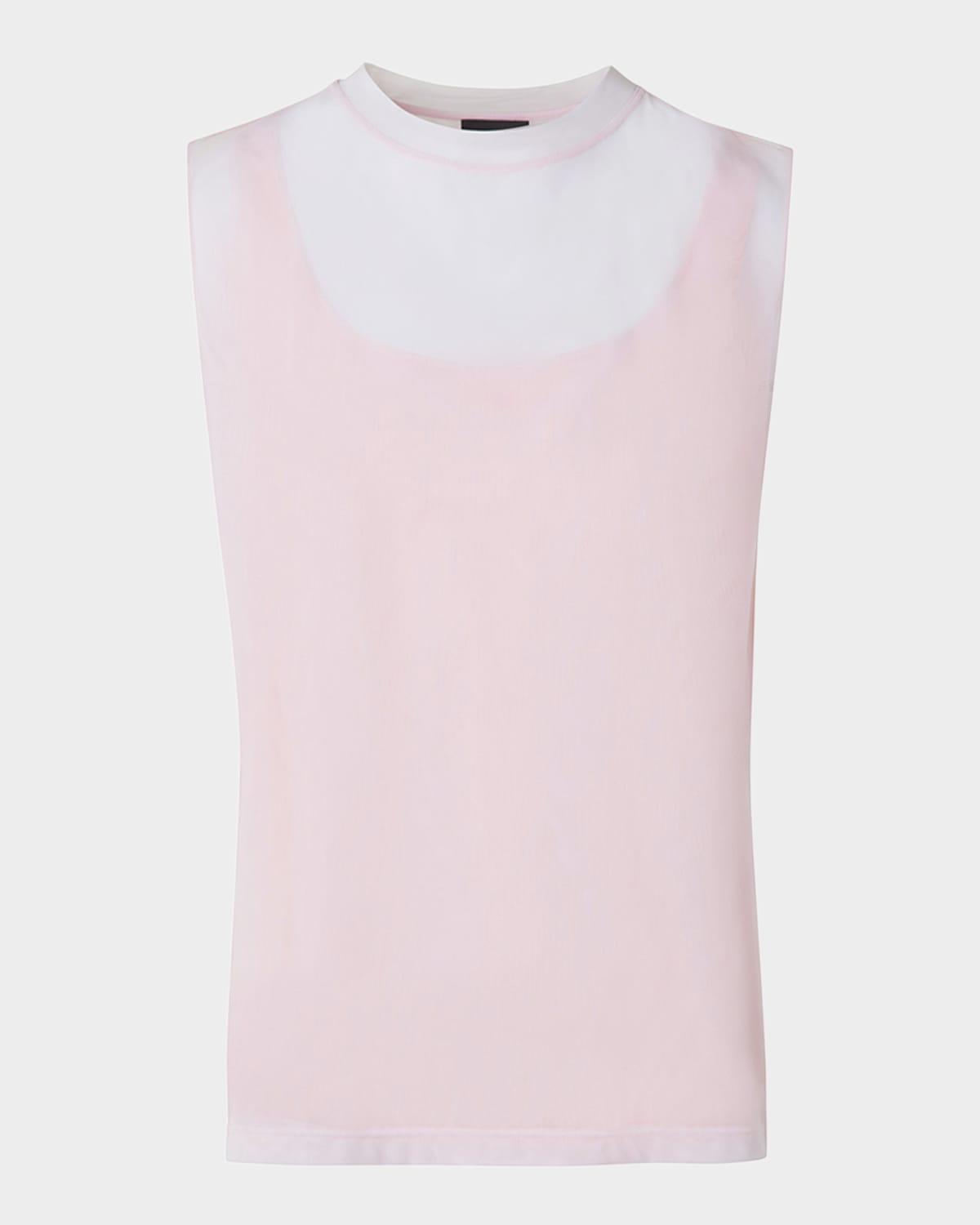 sleeveless double layer techno tulle top