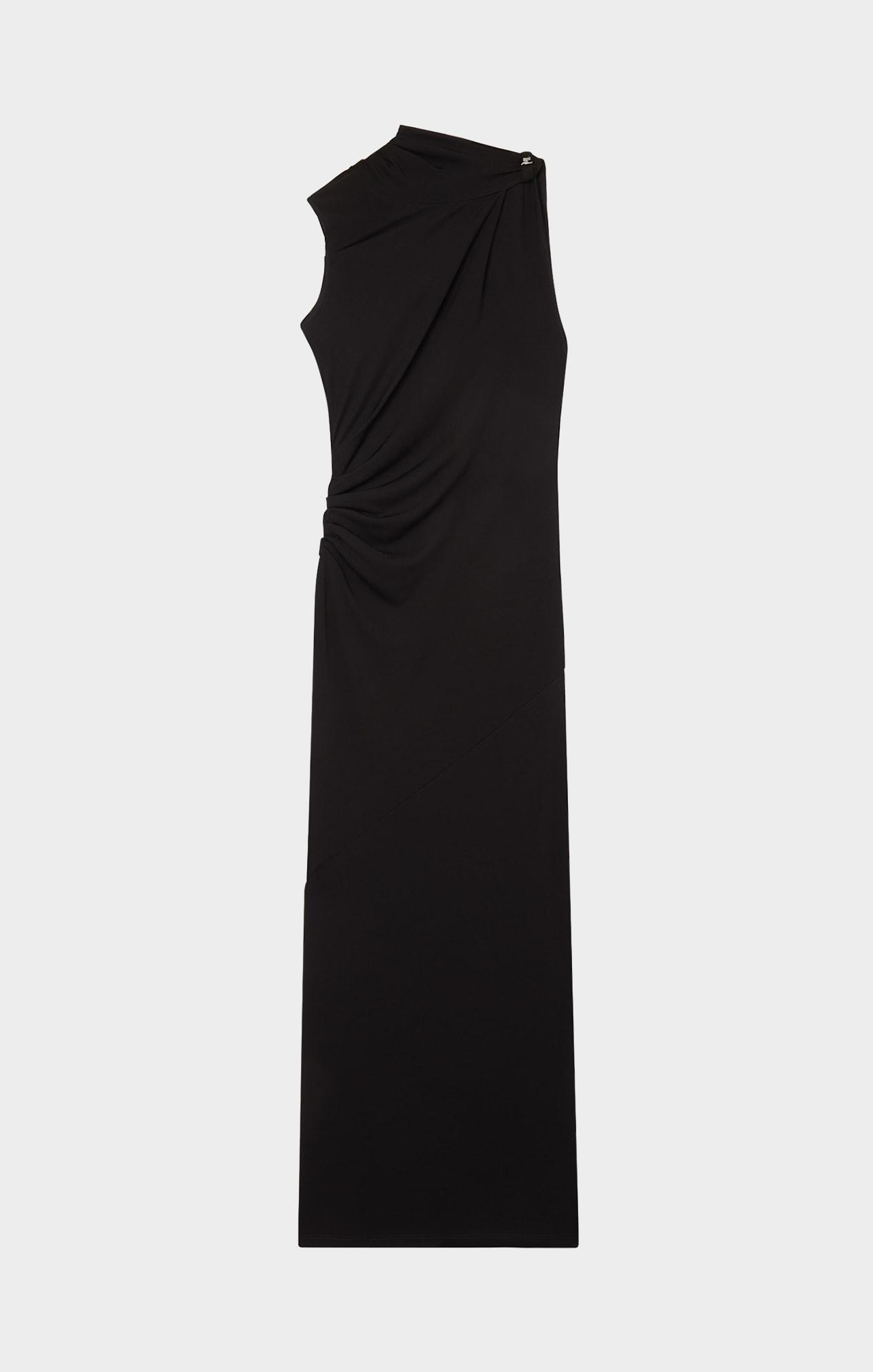 sleeveless draped maxi dress