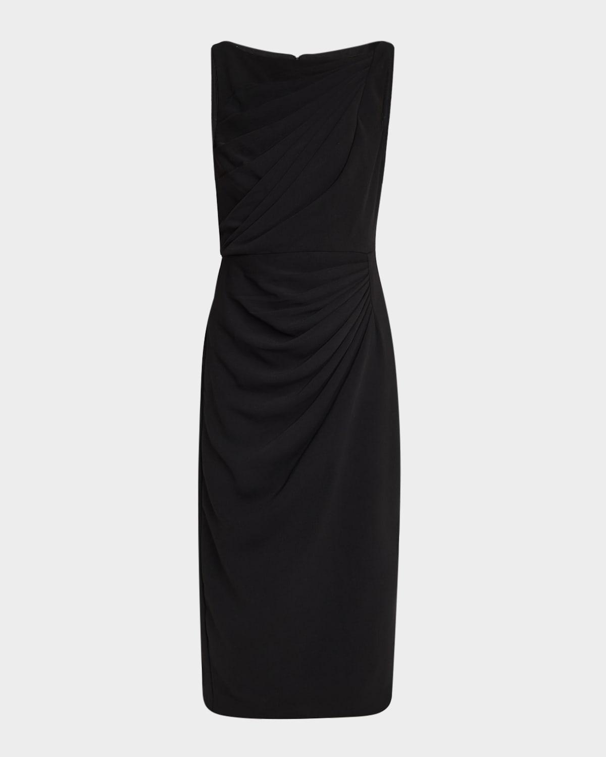 sleeveless draped midi dress