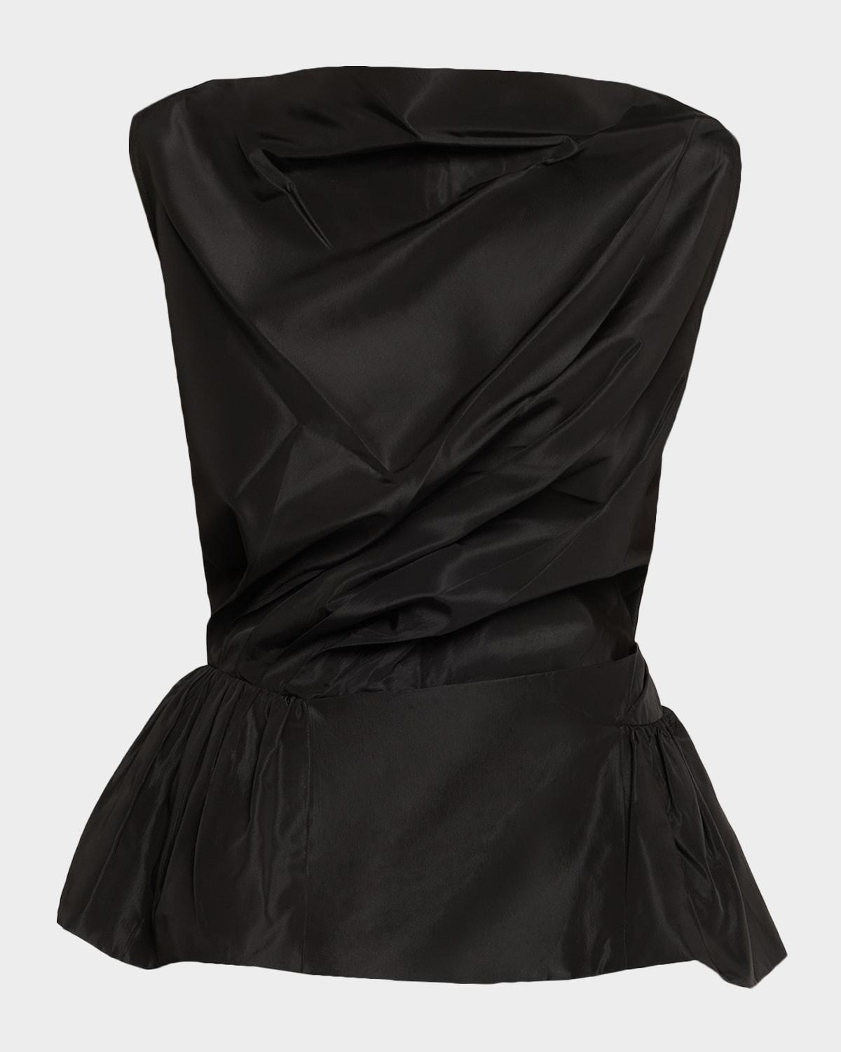 sleeveless draped peplum top