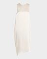 sleeveless draped silk midi dress