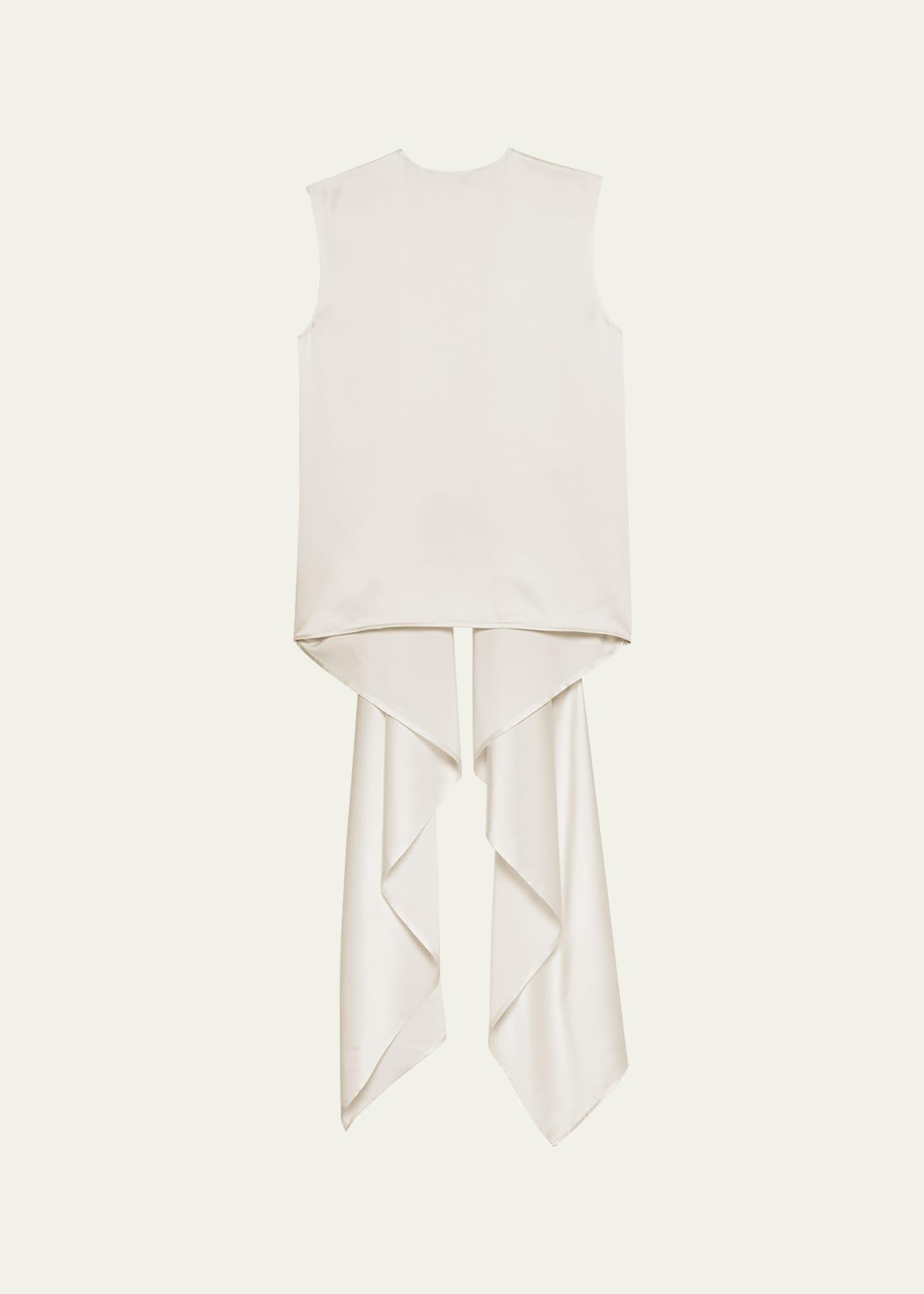 sleeveless draped silk scarf top