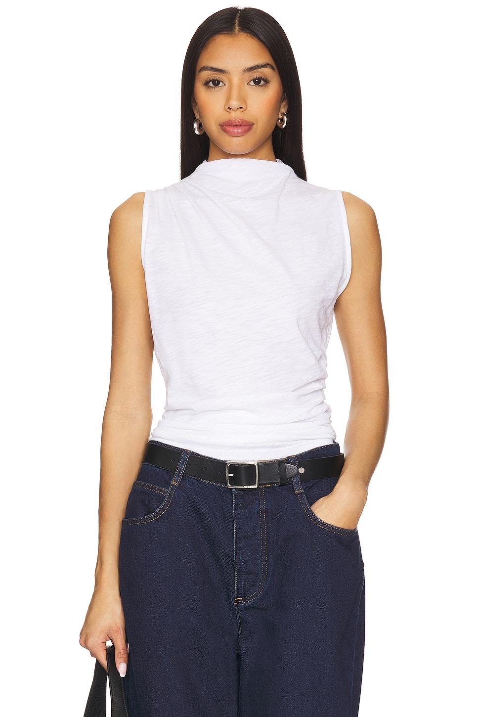 sleeveless draped top
