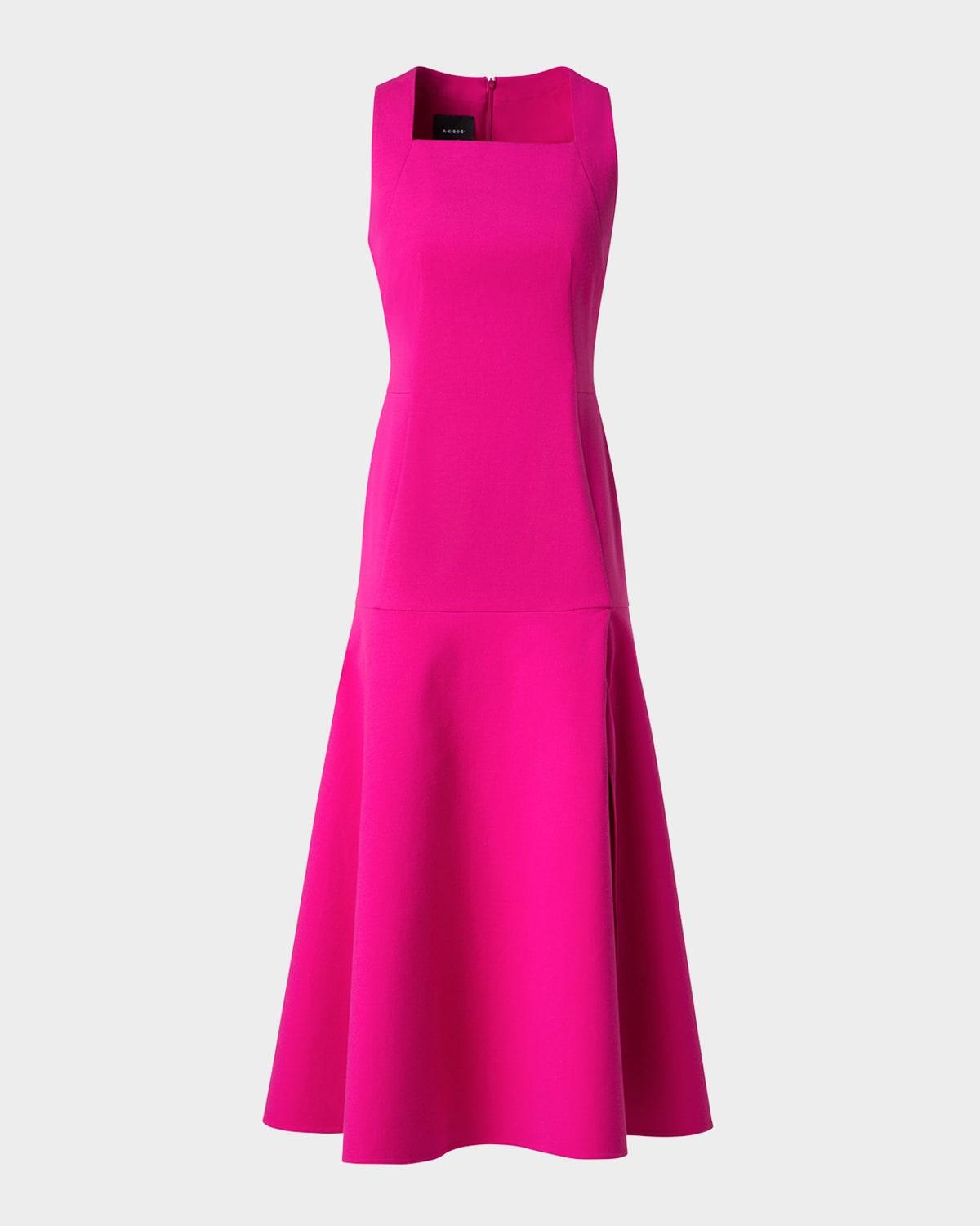 sleeveless drop-waist midi dress