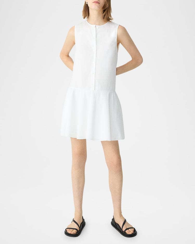 sleeveless drop-waist mini dress