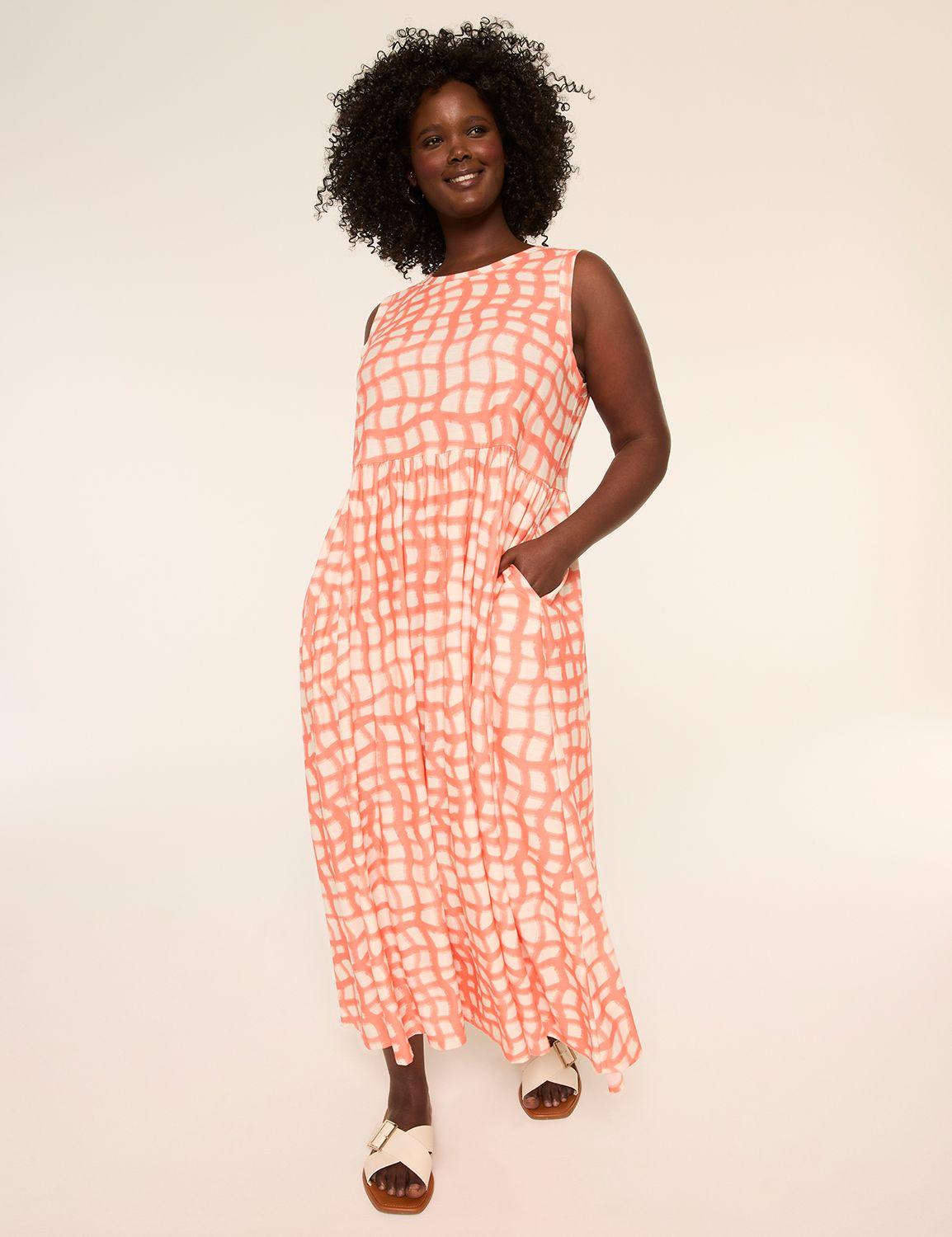 sleeveless easy swing midi dress
