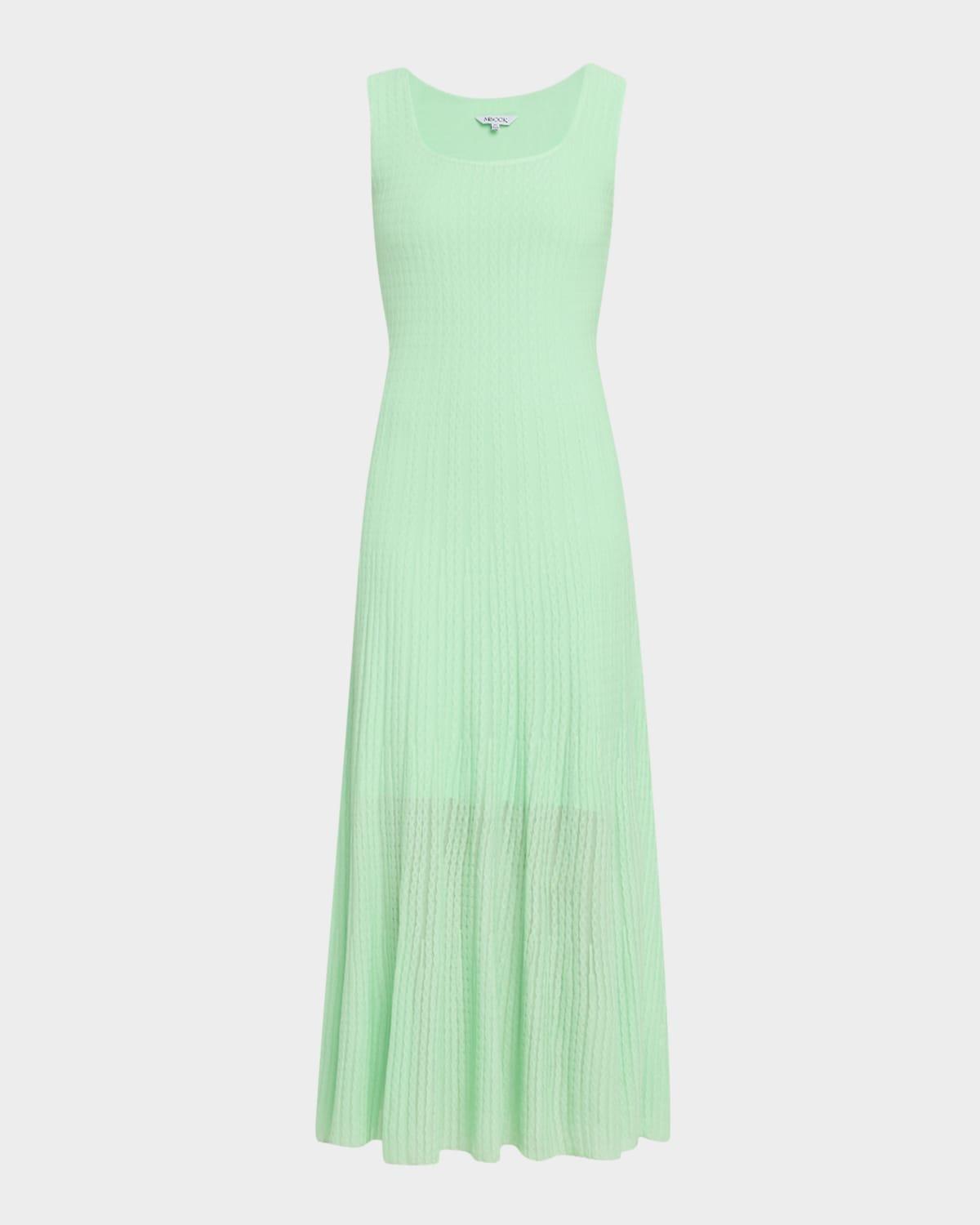 sleeveless fit & flare cable-knit maxi dress
