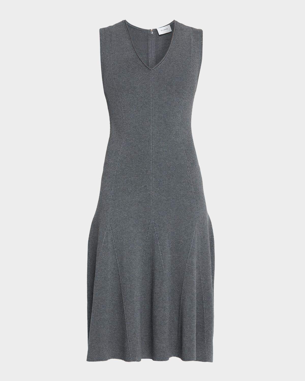 sleeveless fit-&-flare knit dress
