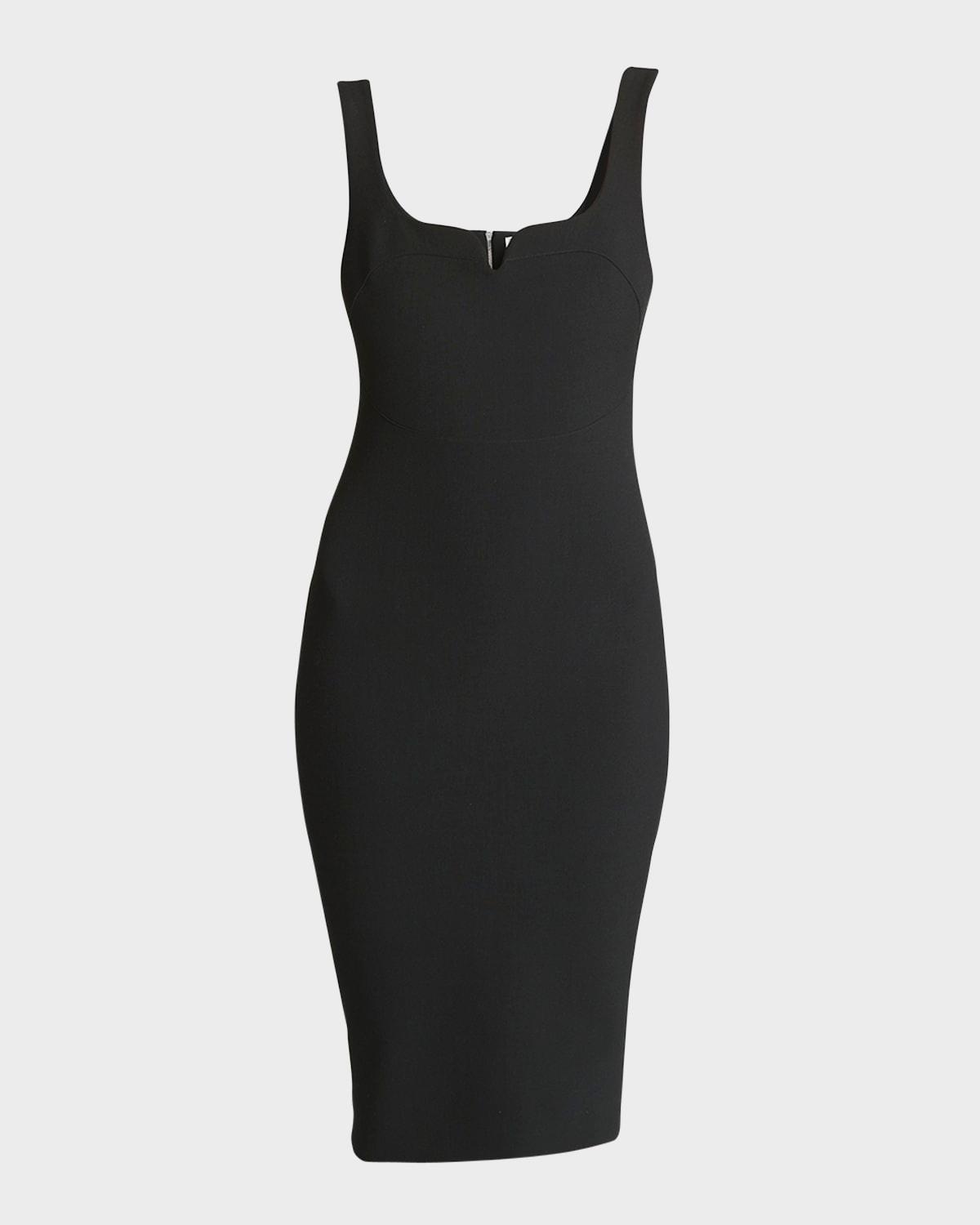 sleeveless fitted wool t-shirt dress