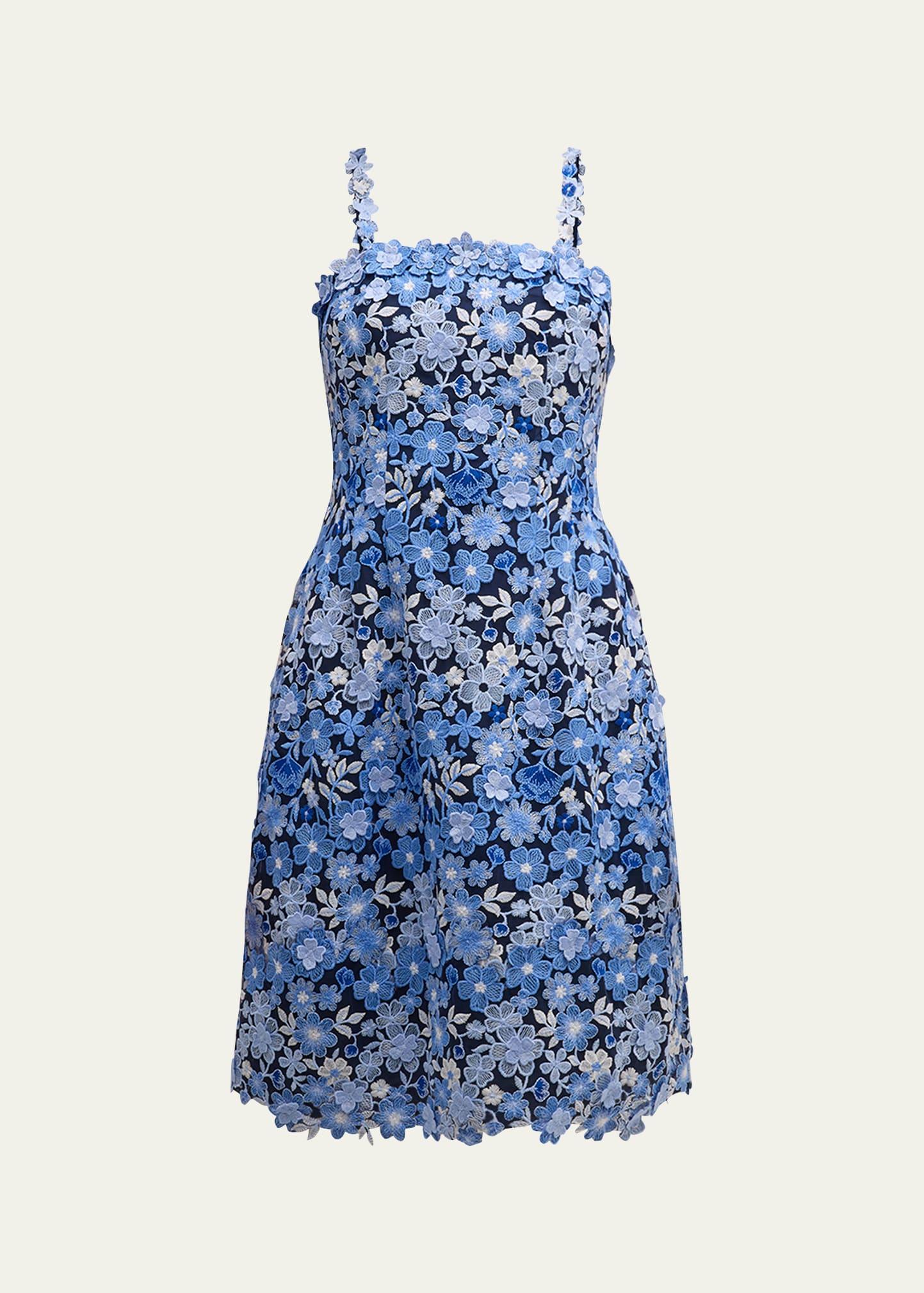 sleeveless floral-embroidered midi slip dress