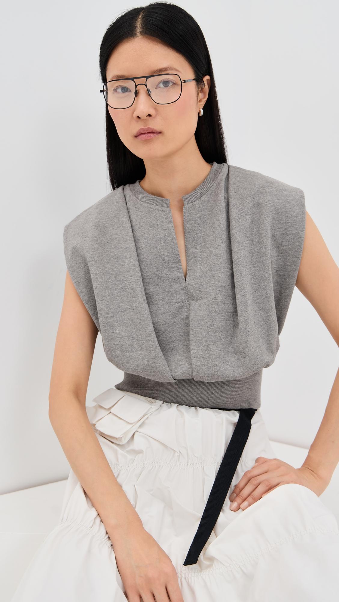 sleeveless french terry top