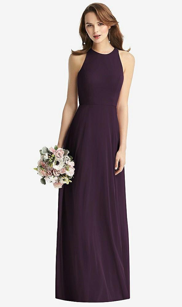 sleeveless halter chiffon maxi dress