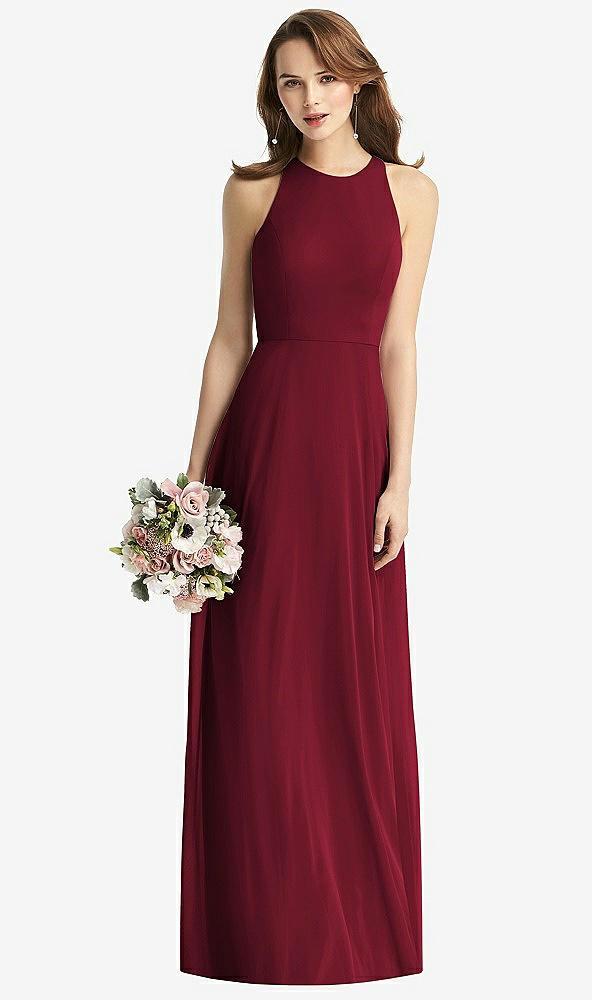 sleeveless halter chiffon maxi dress