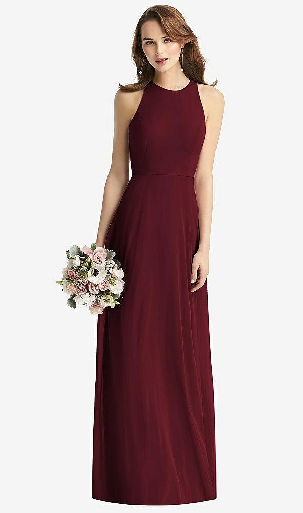 sleeveless halter chiffon maxi dress