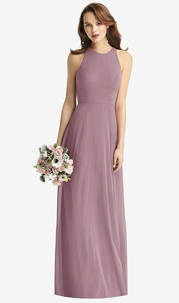 sleeveless halter chiffon maxi dress