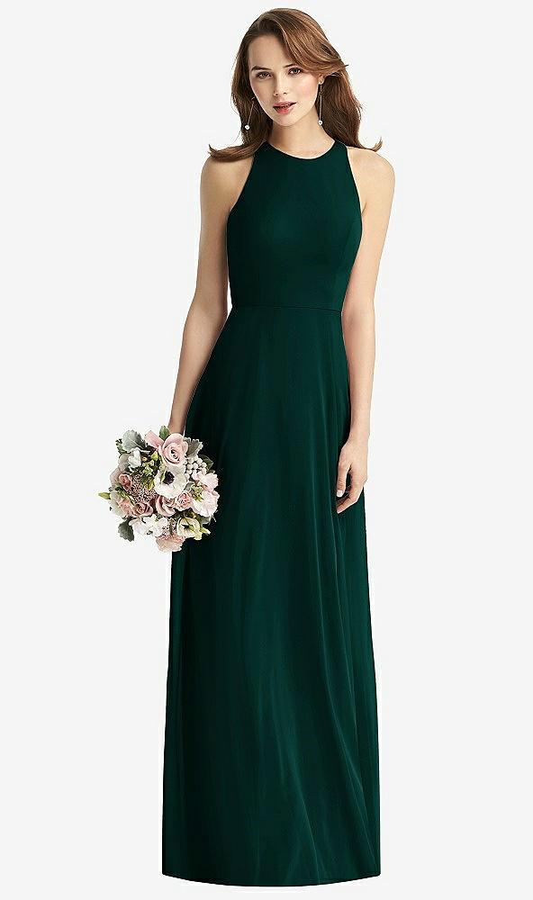 sleeveless halter chiffon maxi dress