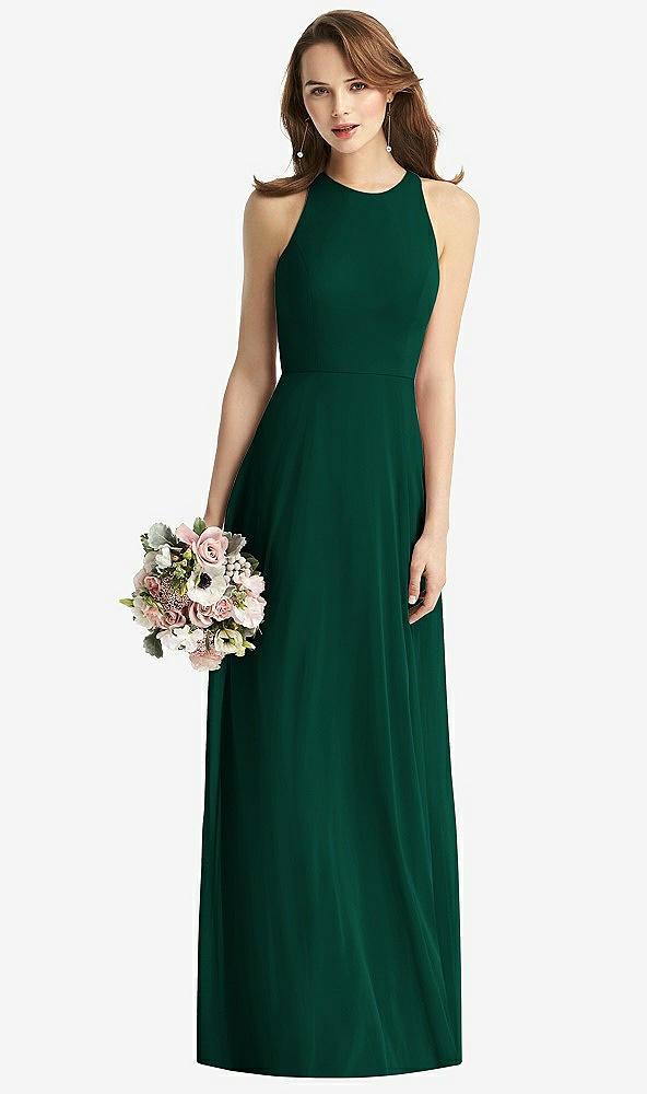 sleeveless halter chiffon maxi dress