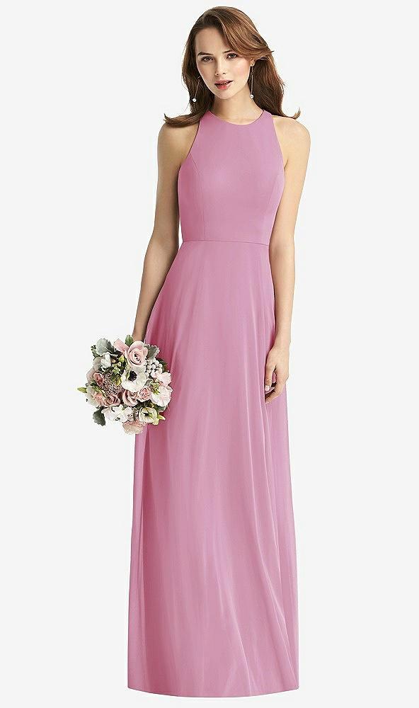 sleeveless halter chiffon maxi dress