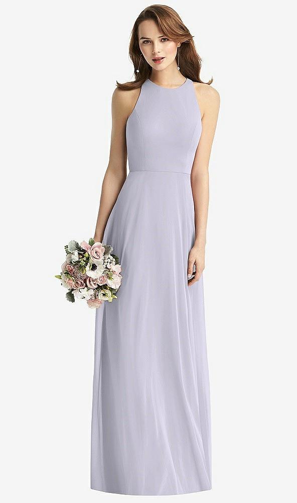 sleeveless halter chiffon maxi dress