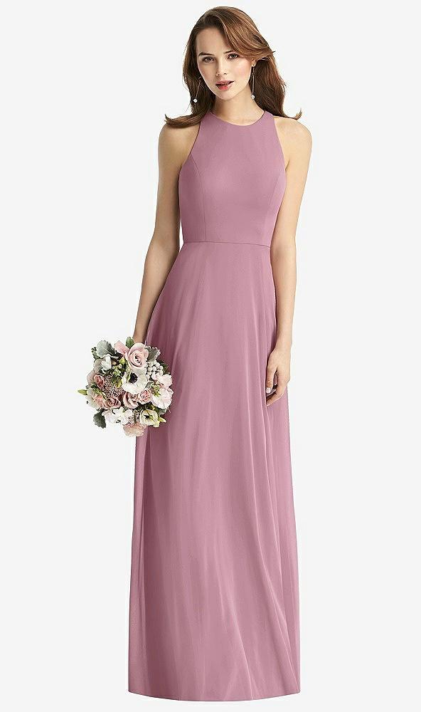 sleeveless halter chiffon maxi dress