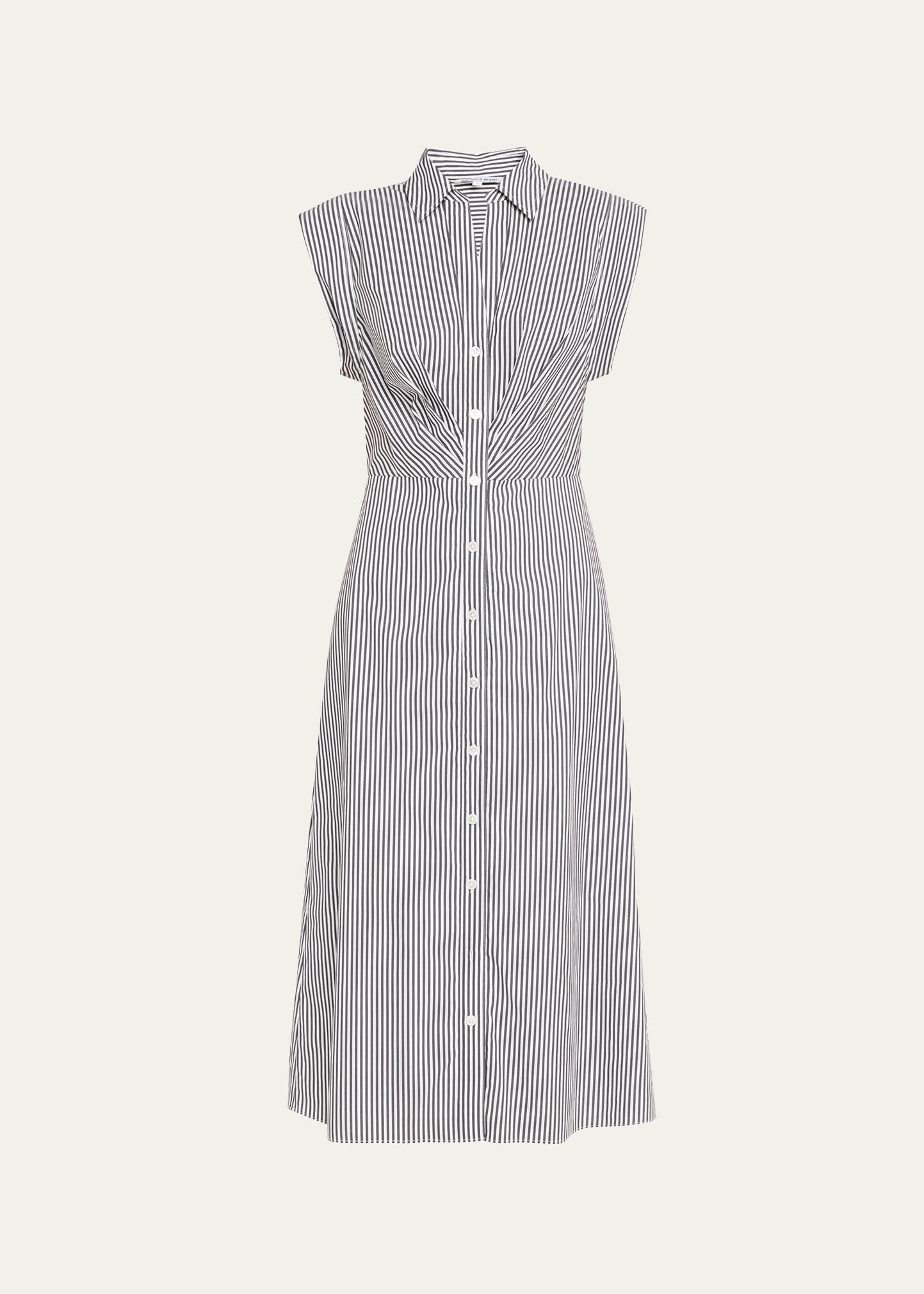 sleeveless haydon striped shirtdress