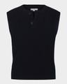 sleeveless henley shell