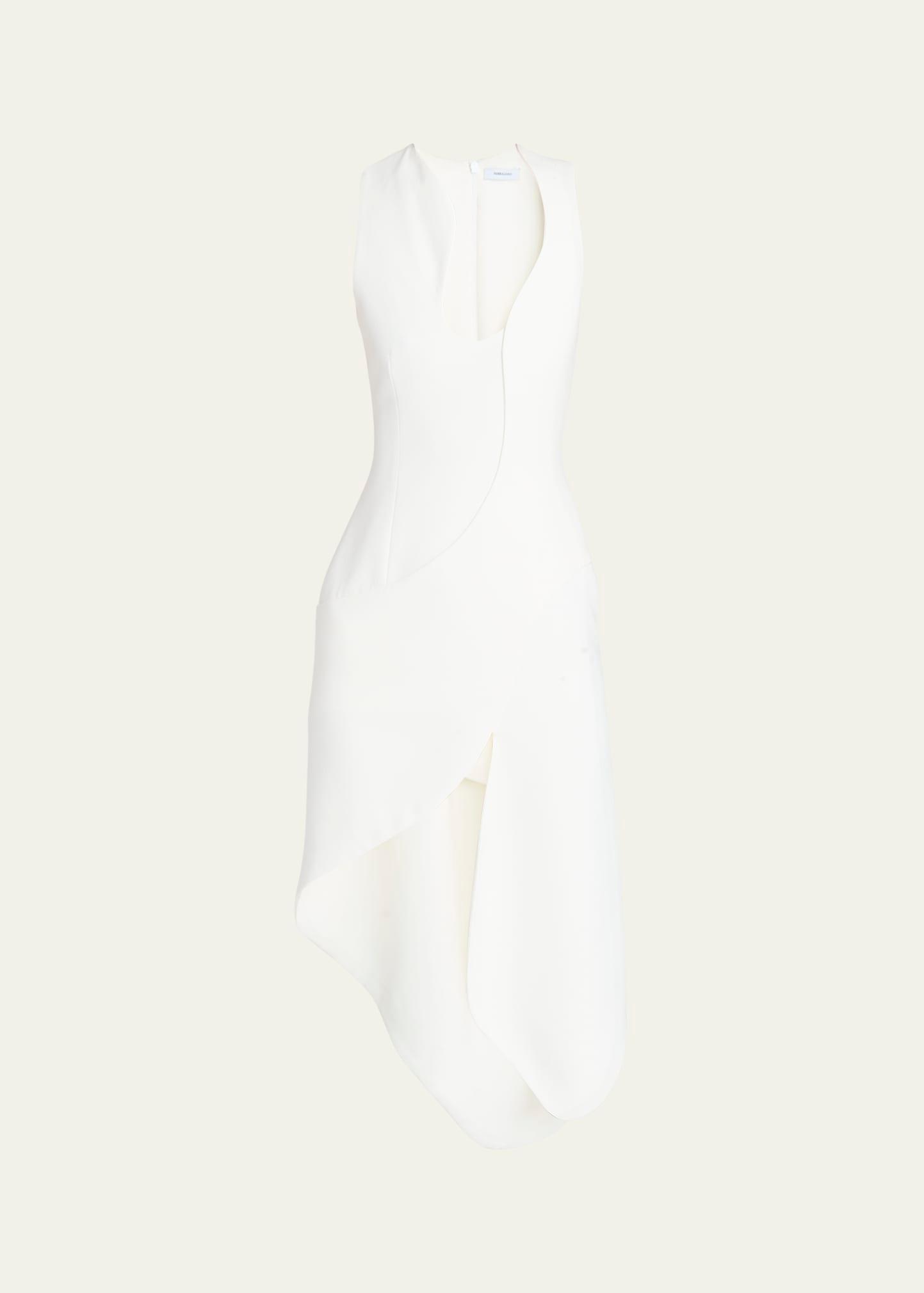 sleeveless high-low midi dress