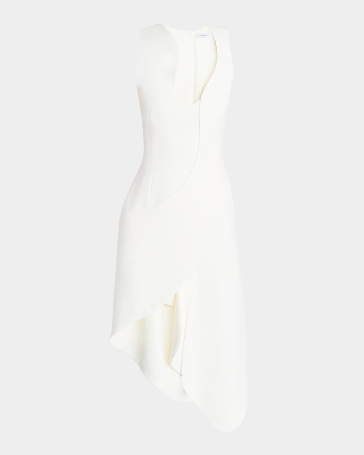 sleeveless high-low midi dress