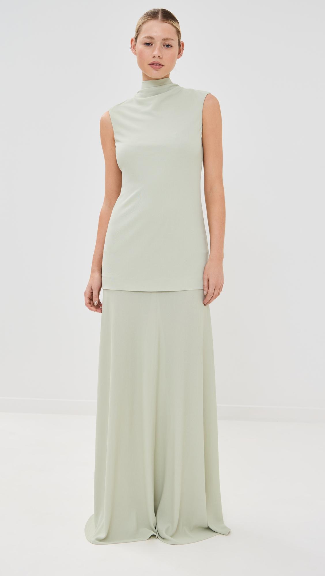 sleeveless high neck dress