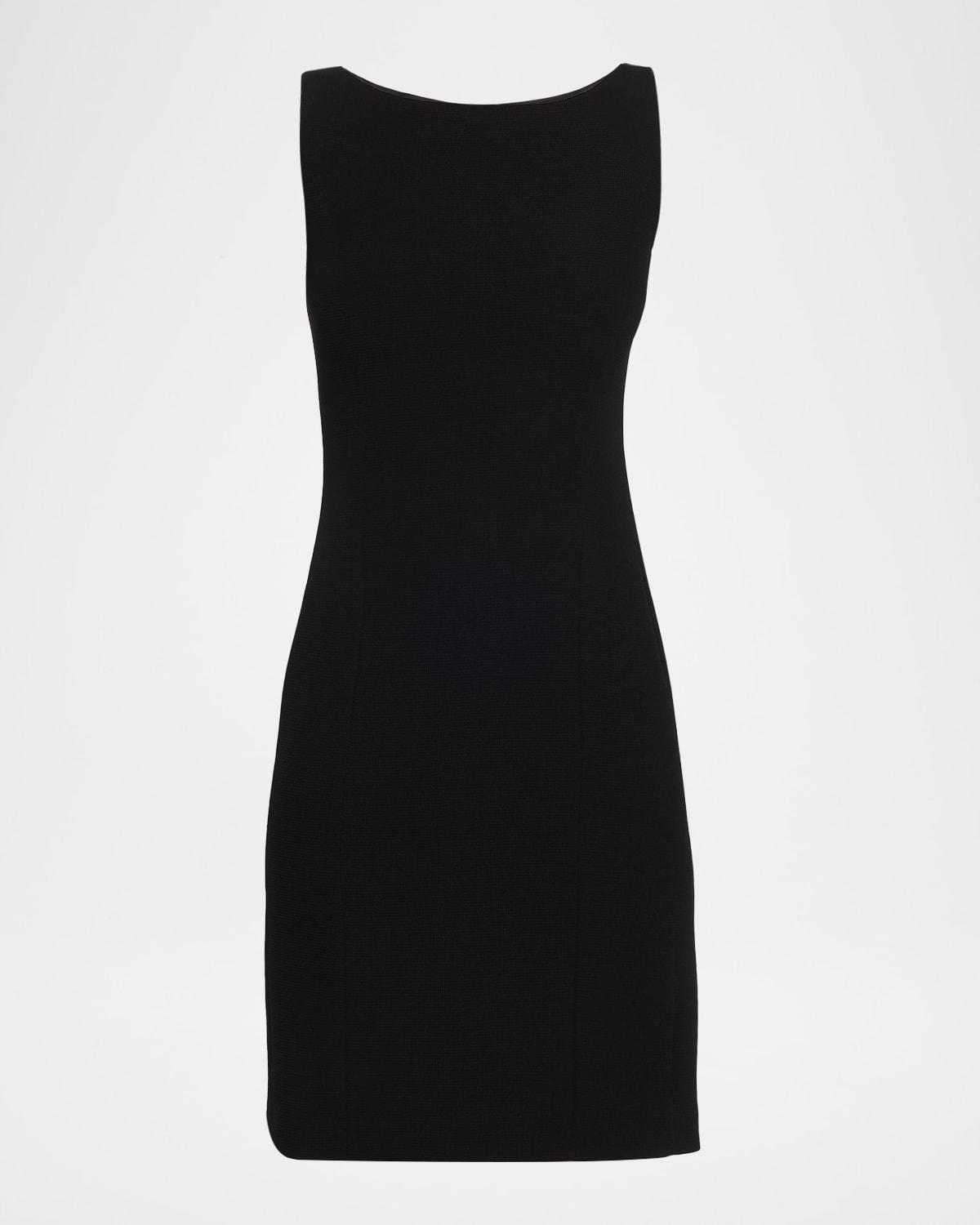 sleeveless high-neck waffle dress