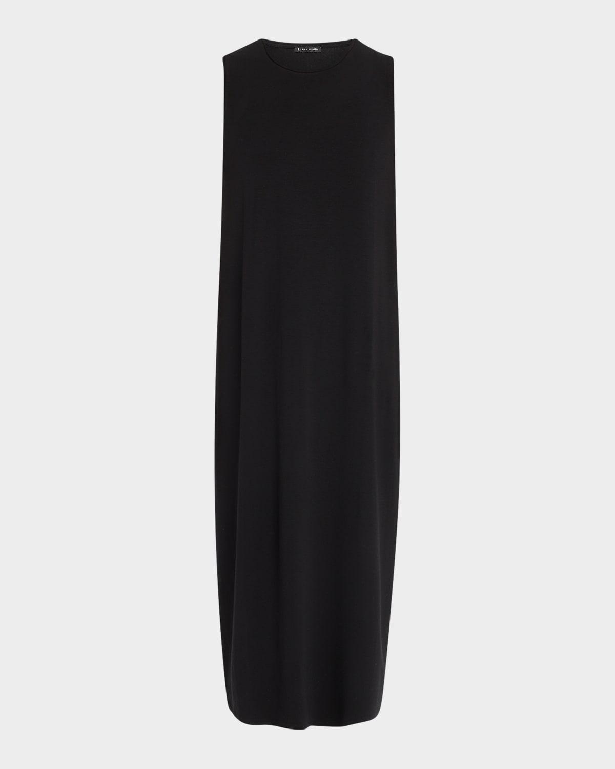 sleeveless jersey midi shift dress