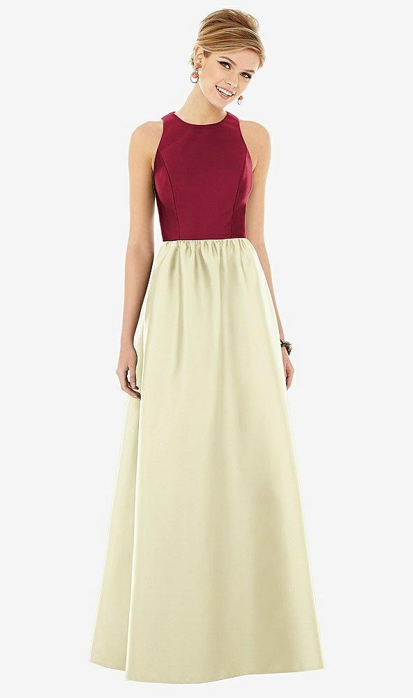 sleeveless keyhole back satin maxi dress