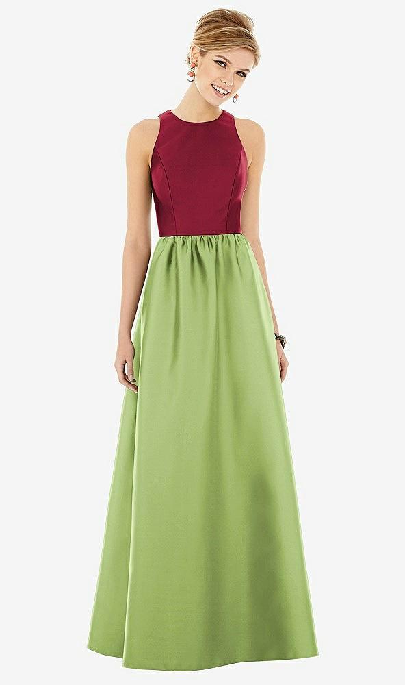 sleeveless keyhole back satin maxi dress