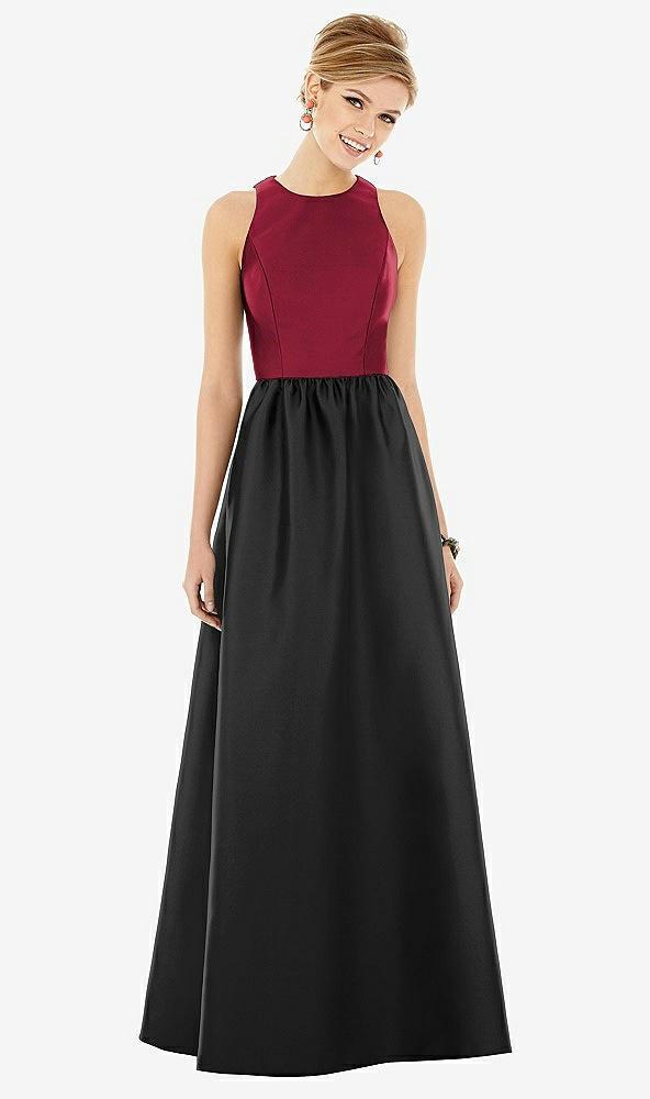 sleeveless keyhole back satin maxi dress