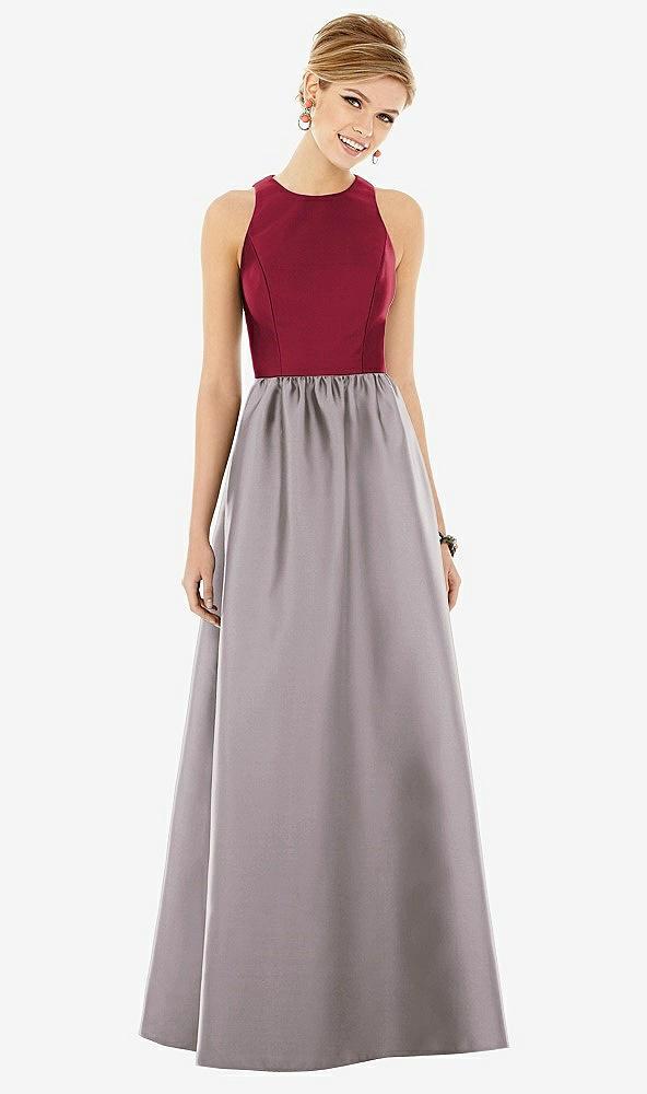 sleeveless keyhole back satin maxi dress