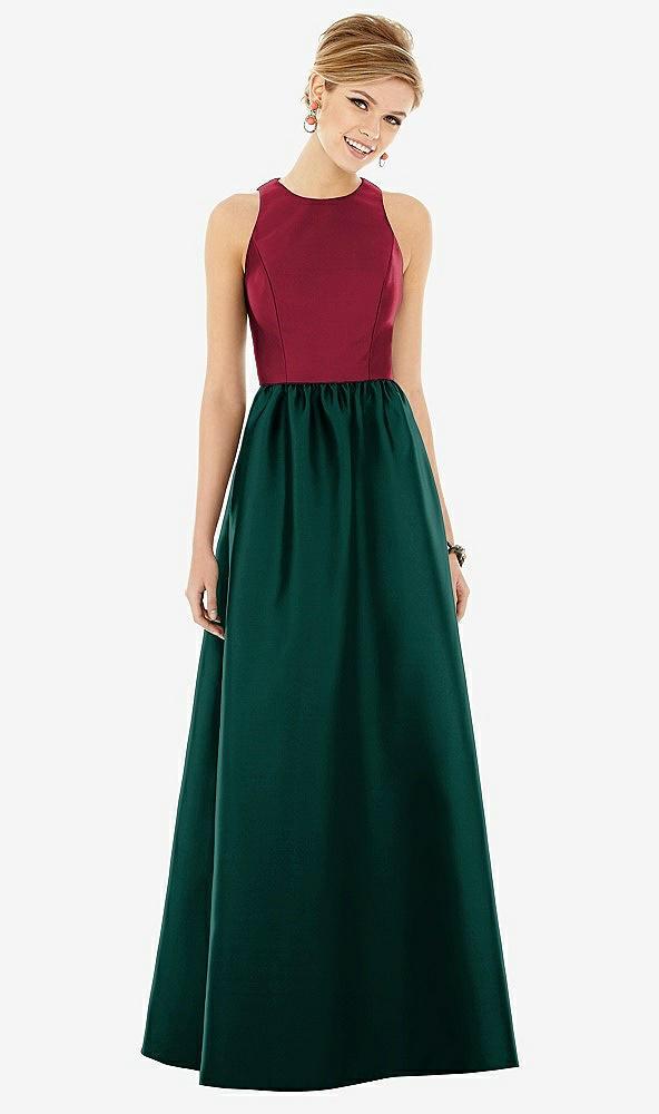 sleeveless keyhole back satin maxi dress