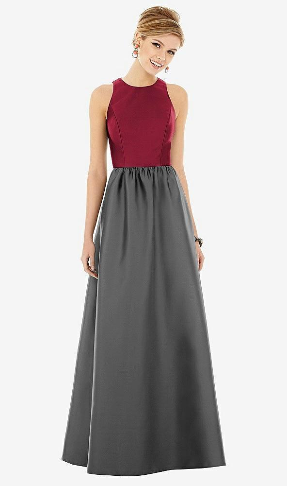 sleeveless keyhole back satin maxi dress