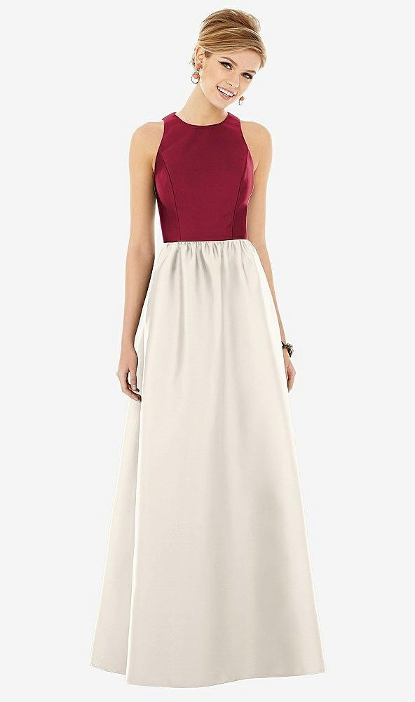 sleeveless keyhole back satin maxi dress